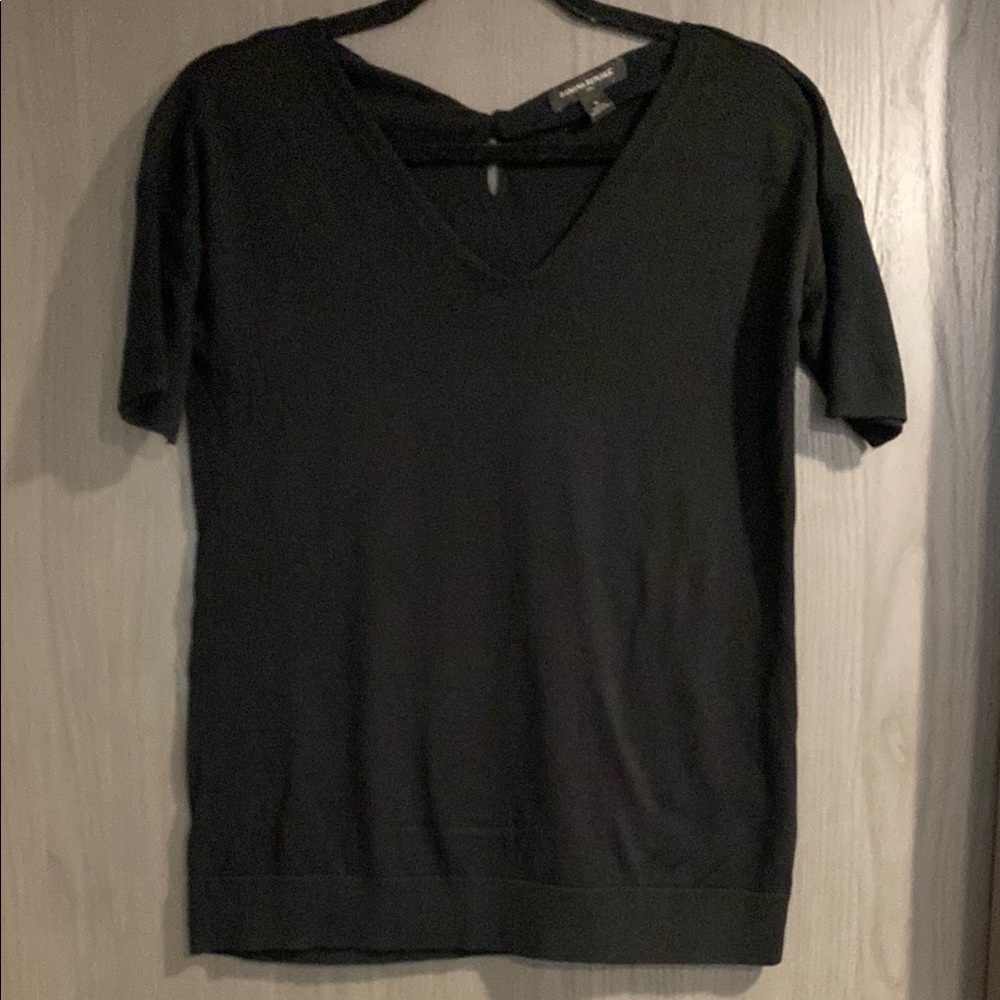 Banana Republic Black Fitted Short Sleeve T-Shirt